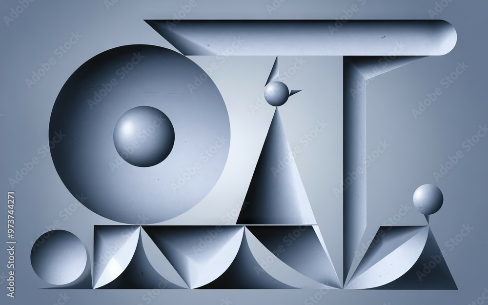 Poster abstract geometric shapes. geometric shapes in 3d design with a modern abstract aesthetic.