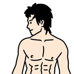 Fototapeta premium cartoon man in white background