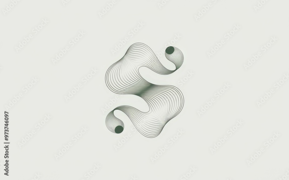 Poster abstract wave design. minimalist design featuring a flowing abstract wave pattern, suggesting fluidi