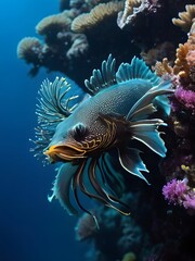 Obraz premium Colorful fish swimming among vibrant coral reefs in a clear ocean during daylight hours. Generative AI