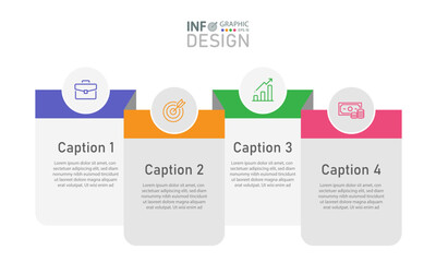 design presentation vector infographic format 4 step process presentation flow chart data graph