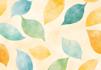 Fototapeta premium Watercolor Leaves Pattern