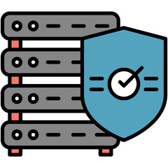 Data Compliance Icon. Document Overview Check Pictogram Graphic Illustration. Isolated Simple Filled Line Icon For Infographic, App and Web Button.
