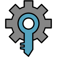 Privacy Setting Icon. Secure Lock Configuration Pictogram Graphic Illustration. Isolated Simple Filled Line Icon For Infographic, App and Web Button.