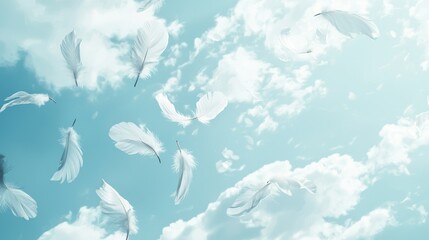 Ethereal Feather Clouds Drifting Across Serene Sky