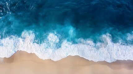 Fototapeta premium Waves of water coming to beach from sea or ocean, natural landscape of seaside