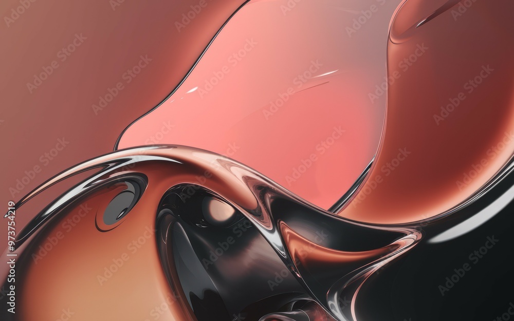 Poster abstract red liquid form. abstract background with a swirling, flowing liquid form. the vibrant red 