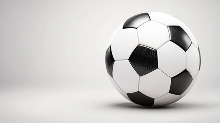 Naklejka premium Classic Black and White Soccer Ball on White Background