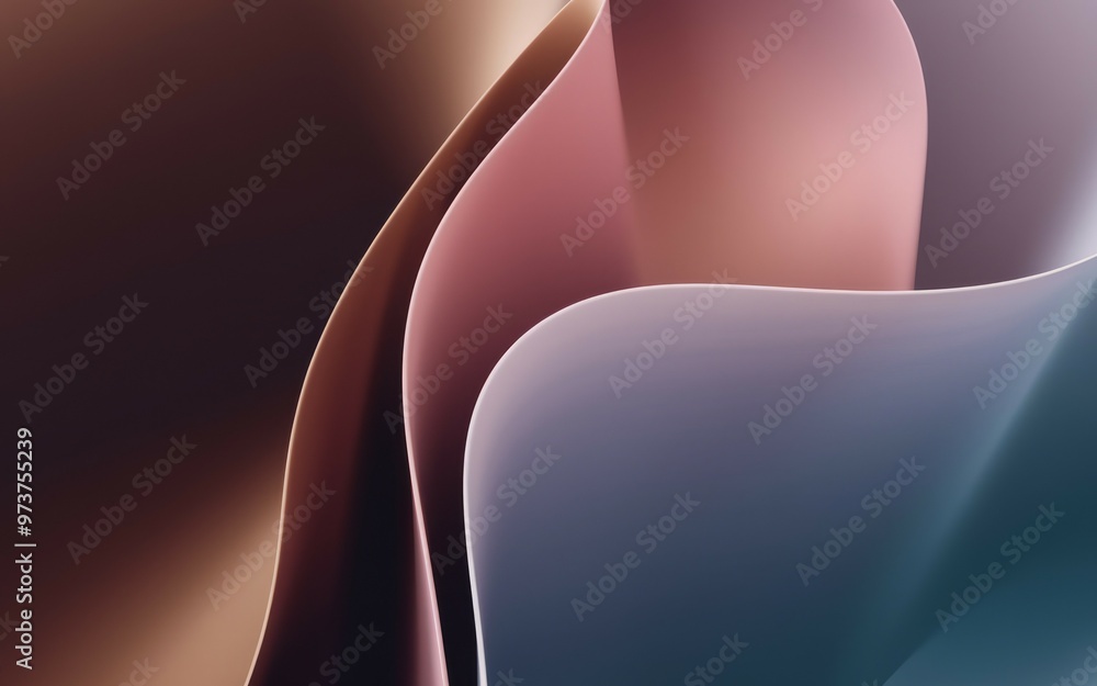 Poster abstract paper layers. abstract background with curved and layered paper sheets in pastel colors. mi