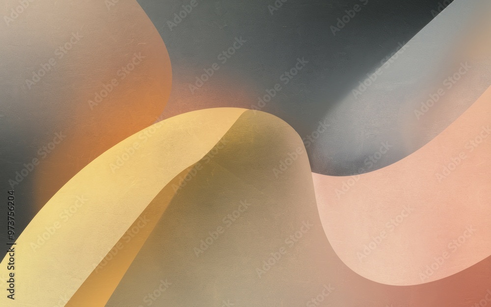 Aufkleber abstract curved shapes. smooth pastel color curves overlap, creating an abstract composition, symbol