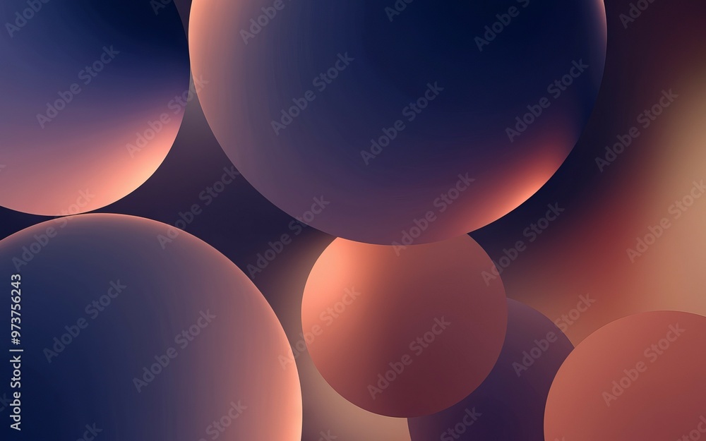Fototapete abstract sphere background. abstract spheres with soft lighting and gradient color scheme.