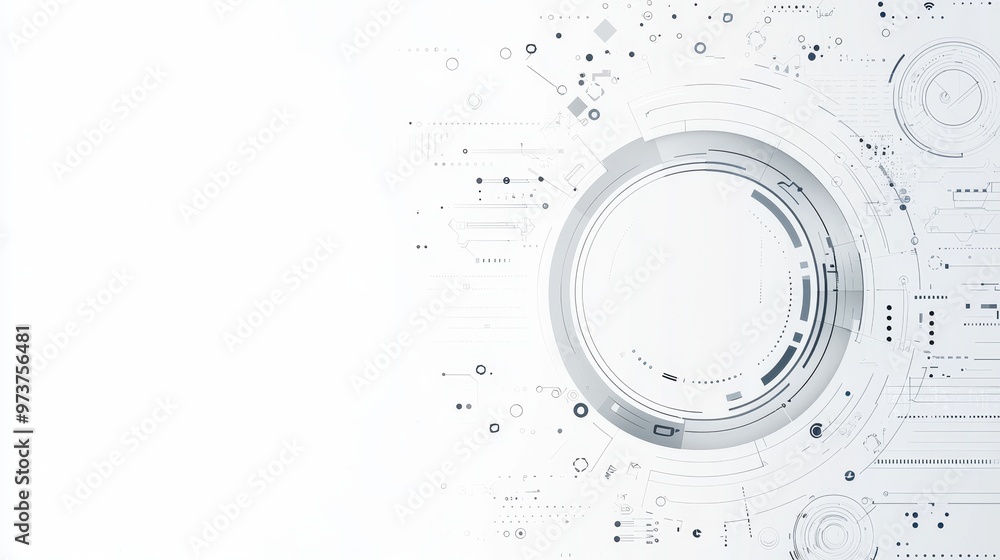 Poster futuristic technology abstract background with circle and lines