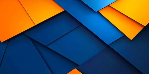 Fototapeta premium A blue and orange abstract background with triangles
