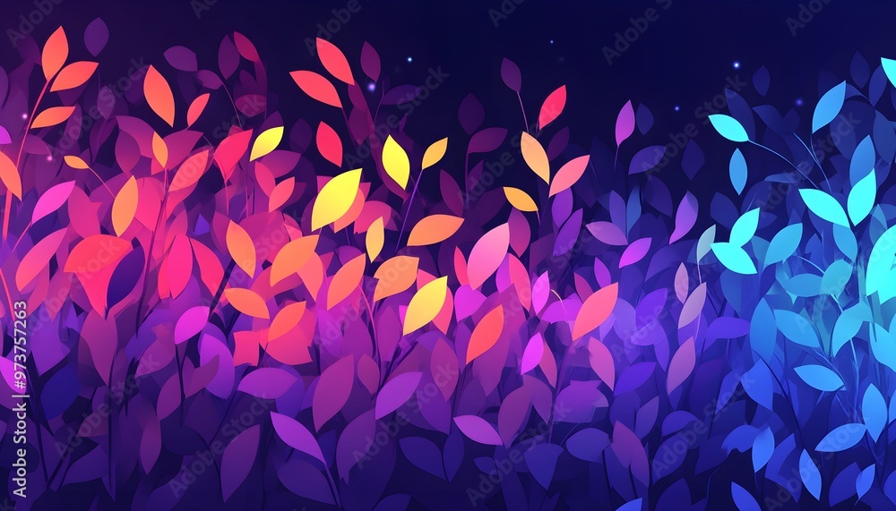 Wall mural abstract colorful leaves background