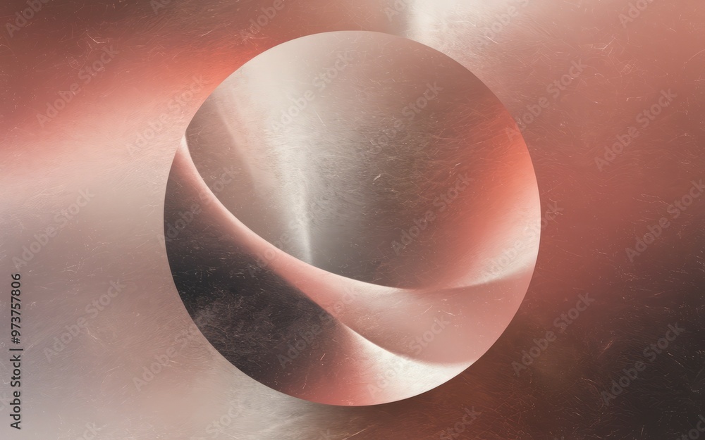Aufkleber abstract circle design. a single circle on a soft, pink, blurred backdrop. the circle appears to hav