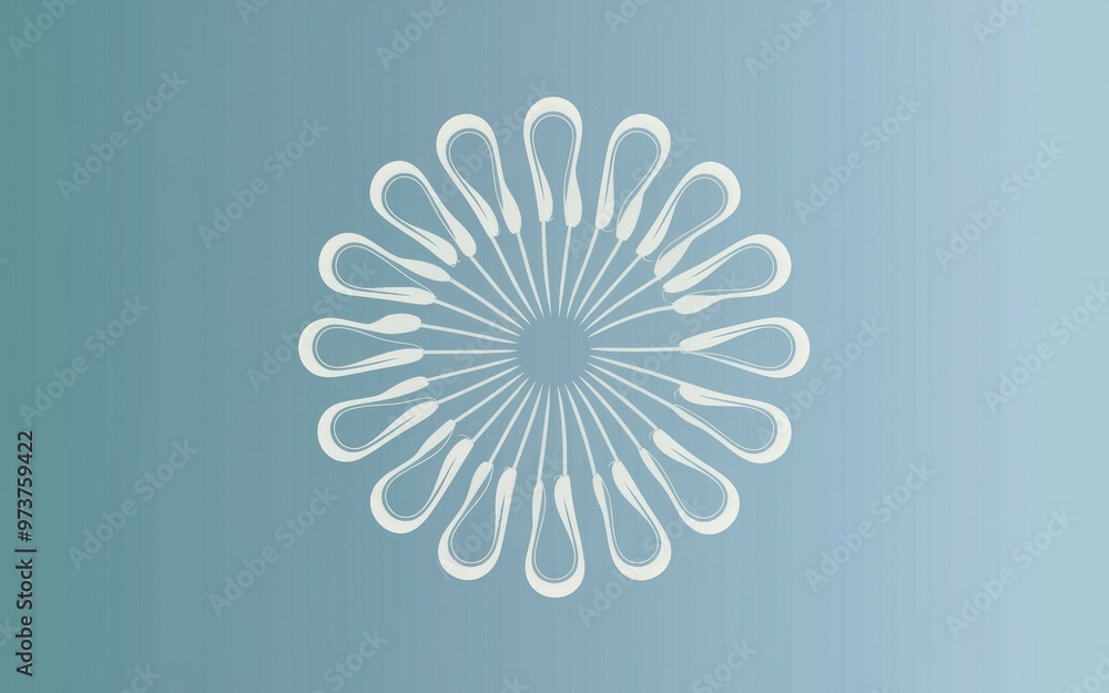 Poster abstract flower design. circular geometric design with petal-like elements, representing unity and h