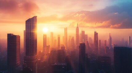 Fototapeta premium Golden Hour Skyline