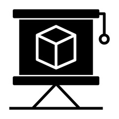 3d presentation Solid icon