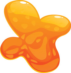 Cartoon style bright orange liquid is dripping, slithering, and spreading