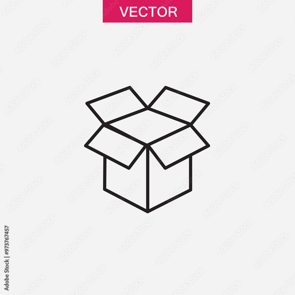 Poster box line icon. vector flat black simple illustration for web and app on white background..eps