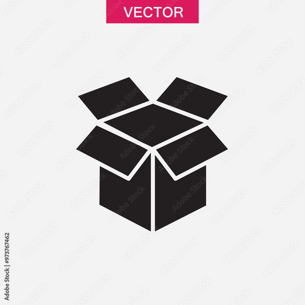 Poster box vector flat simple illustration for web and app on white background..eps
