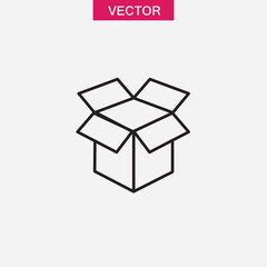 Box line icon. vector flat black simple illustration for web and app on white background..eps
