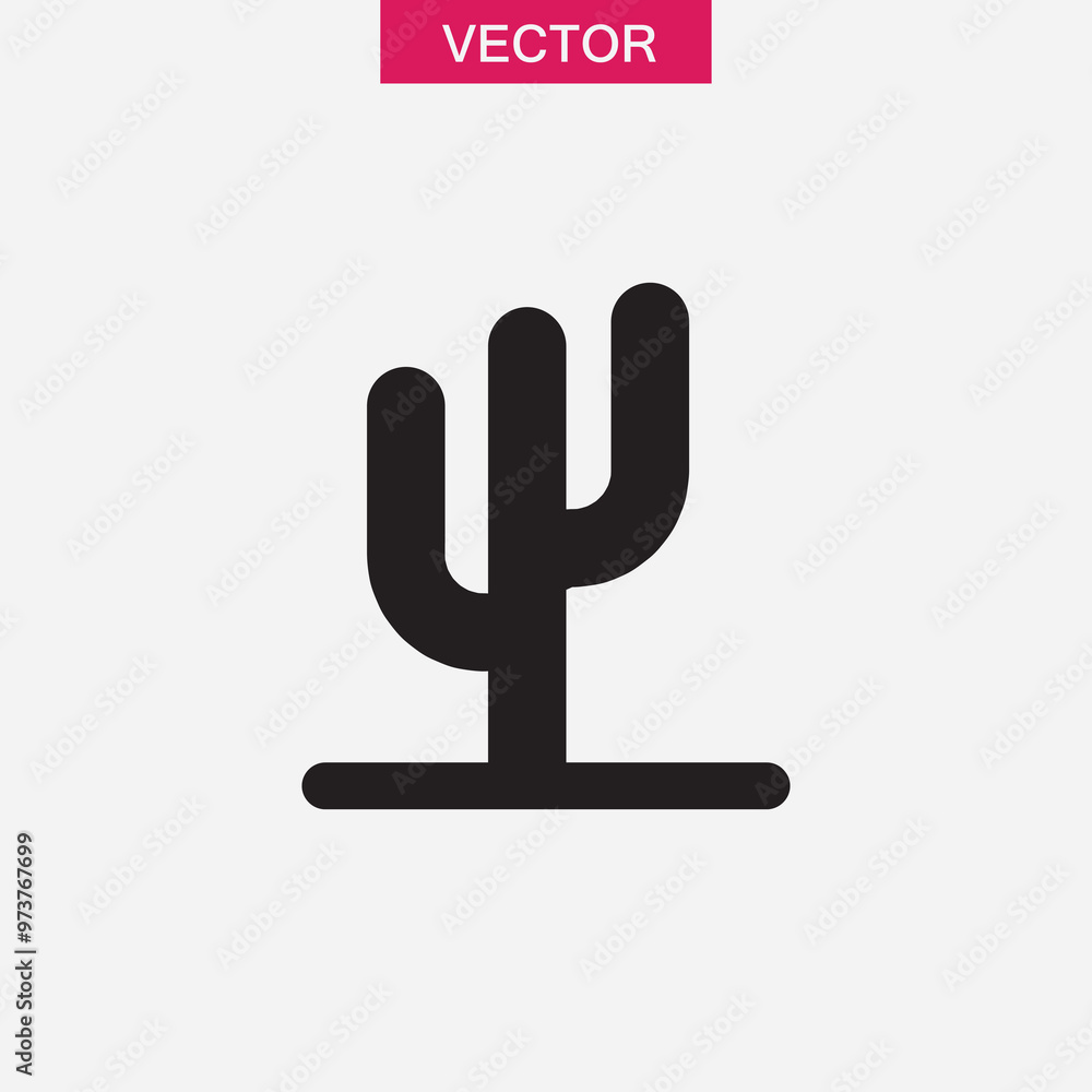 Poster cactus flat icon.vector flat black simple trendy style illustration for web and app..eps