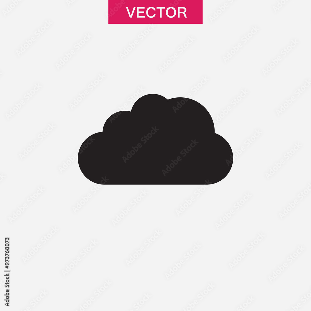 Poster cloud icon. vector flat black simple illustration for web and app..eps