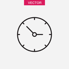 Clock line icon.vector flat black simple illustration for web and app..eps