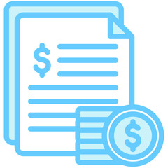 Budget dual tone blue color icon. related to education, business, economy, financial theme. best for UI, UX, app and web development.