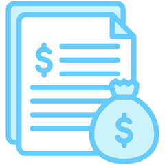 Budget dual tone blue color icon. related to education, business, economy, financial theme. best for UI, UX, app and web development.