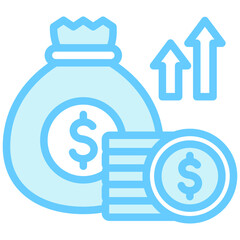 Capital dual tone blue color icon. related to education, business, economy, financial theme. best for UI, UX, app and web development.