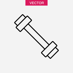 Dumbell vector line icon. simple flat black linear illustration for web and app..eps