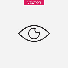 Eye flat icon. Eye outline simple flat trendy style illustration for web and app..eps