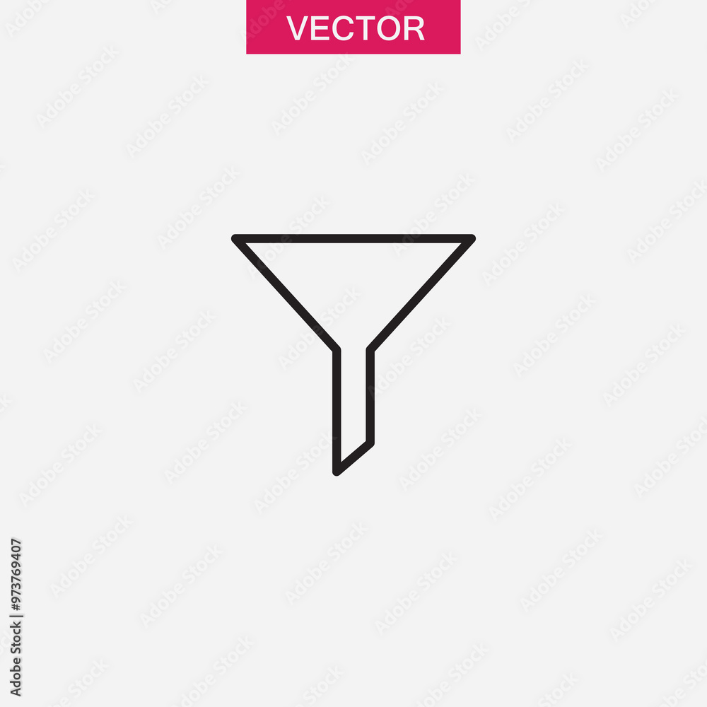 Poster funnel line icon. simple flat black linear illustration for web and app..eps