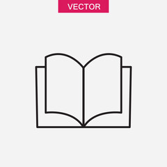Line Book icon, vector flat black simple trendy style illustration for web and app..eps