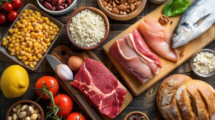 Fototapeta premium Nutritional Consumption: The process of taking in nutrients from food, crucial for sustaining health and maintaining balanced diets for optimal well-being. 