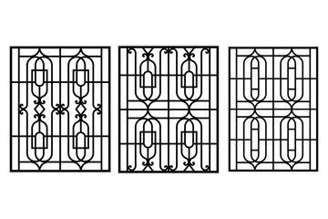 Iron window grill design vector template