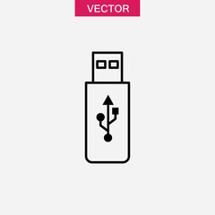 Fototapeta premium Usb line icon.vector flat black trendy style linear illustration for web and app..eps