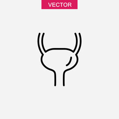 Bladder flat icon, vector flat black simple linear illustration for web and app..eps