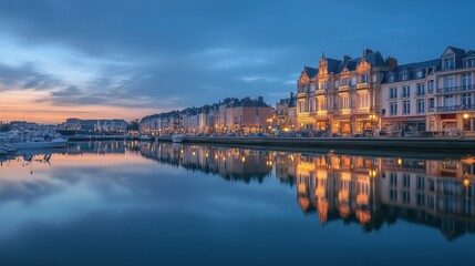 Naklejka premium A city with a river running through it