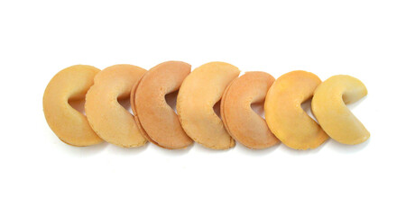 Stack fortune cookies isolated on white