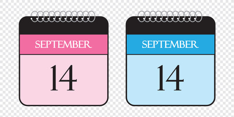 September 14 calendar flat icon