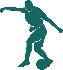 Silhouette Football Soccer Pose Vector