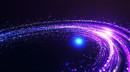 Obraz premium Abstract Purple and Blue Light Trails with Glowing Particles