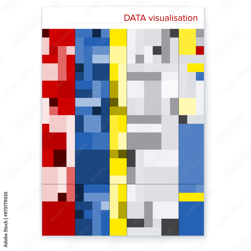 Poster the poster has a dynamic design with colorful geometric shapes in an abstract composition