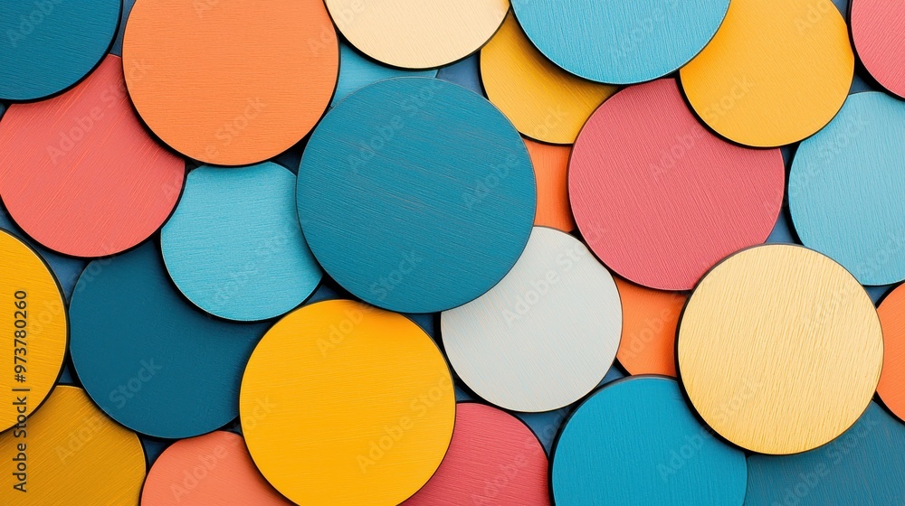 Poster abstract colorful circles pattern background texture