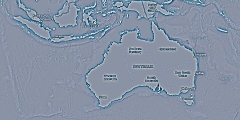 Australasia map in grey
