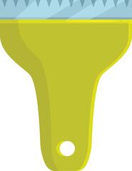 This cartoon putty knife is spreading glue, plaster, or epoxy