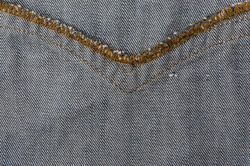 Closeup of Blue Denim Jeans with Detailed Texture and Stitching This title captures the key...